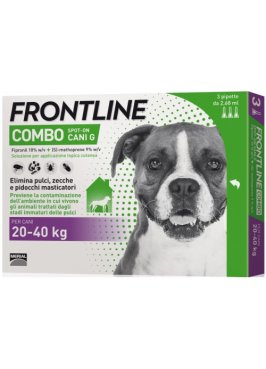 FRONTLINE COMBO SPOT-ON CANI G*soluz 3 pipette 2,68 ml 268 mg + 241,2 mg cani da 20 a 40 Kg