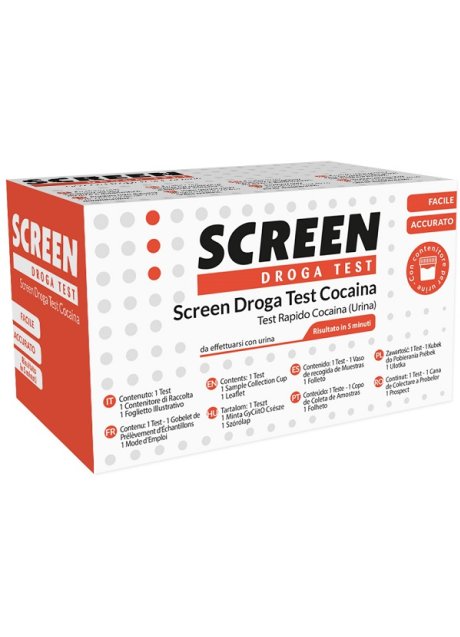 DROGA TEST CHE RILEVA UNA SOSTANZA COCAINA SCREEN DROGA TESTCOCAINA