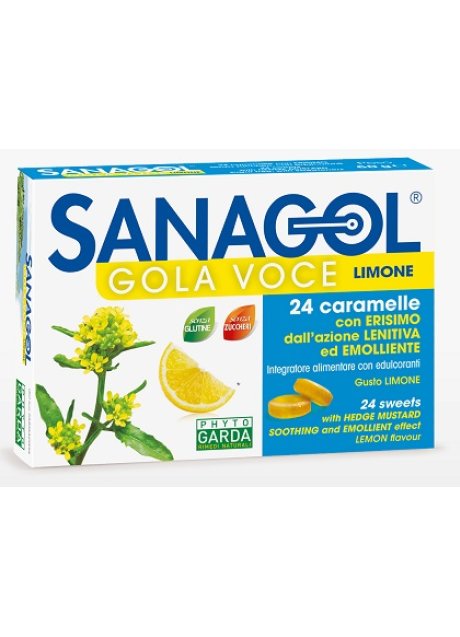 SANAGOL GOLA VOCE SENZA ZUCCHERO LIMONE 24 CARAMELLE