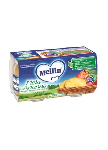 MELLIN OMOGENEIZZATO MELA ANANAS 100 G 2 PEZZI