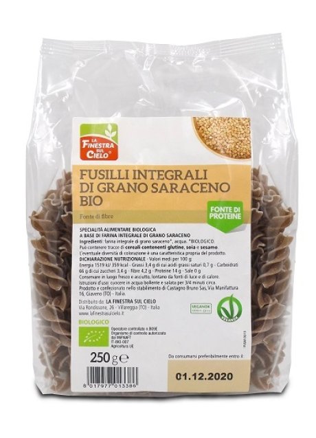 FUSILLI INTEGRALI DI GRANO SARACENO BIO 250 G