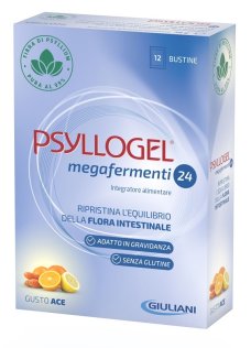 PSYLLOGEL MEGAFERMENTI 24 - INTEGRATORE  CON PROBIOTICI PER L'EQUILIBRIO DELLA FLORA INTESTINALE - 12 BUSTINE