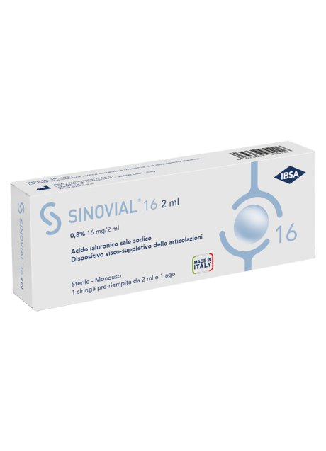 SIRINGA INTRA-ARTICOLARE SINOVIAL 16 ACIDO IALURONICO 0,8% 16 MG/2 ML 1 FS + AGO GAUGE 21 1 PEZZO