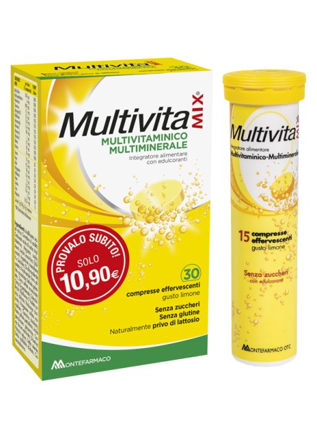 MULTIVITAMIX EFFERVESCENTE SENZA ZUCCHERO E SENZA GLUTINE 30COMPRESSE