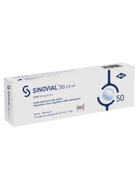 SIRINGA INTRA-ARTICOLARE SINOVIAL ONE ACIDO IALURONICO 2% 2,5 ML