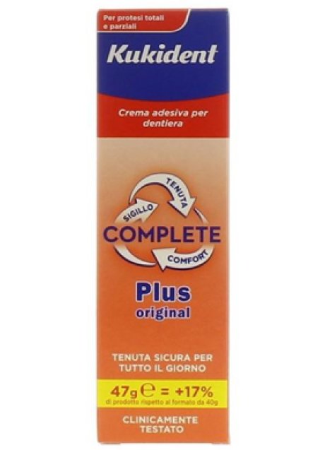 KUKIDENT PLUS COMPLETE CREMA ADESIVA PER PROTESI DENTARIE 47G