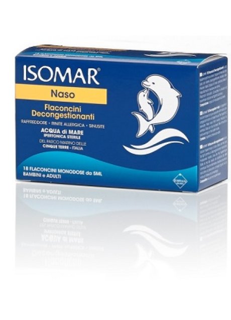 ISOMAR SOLUZIONE IPERTONICA ACQUA MARE 18 FLACONCINI MONODOSE 5 ML