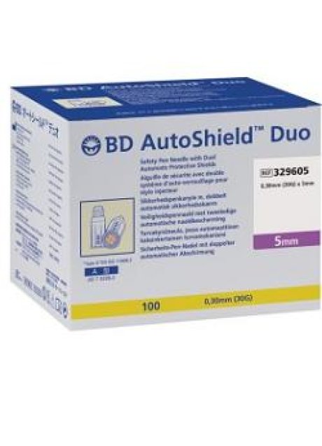 AGO PER PENNA DA INSULINA BD AUTOSHIELD DUO GAUGE 30 LUNGHEZZA 5 MM 100 PEZZI