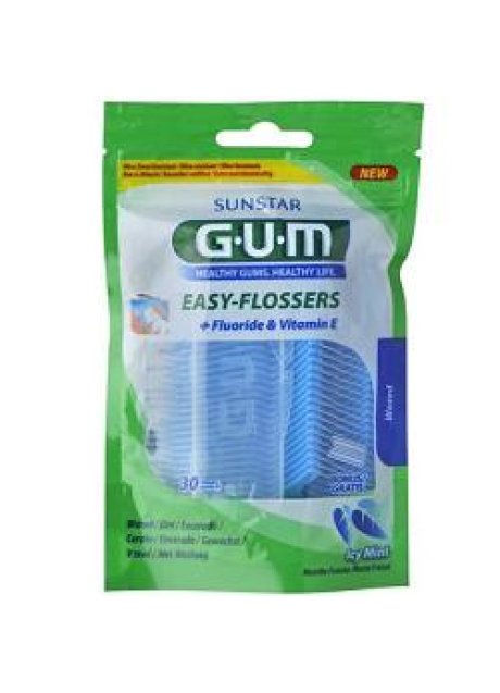 GUM EASY FLOSSERS FILO INTERDENTALE CON FORCELLA 30 PEZZI