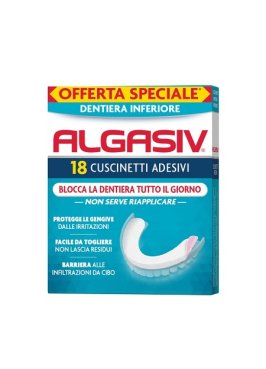 ALGASIV ADESIVO PER PROTESI DENTARIA INFERIORE 15 PEZZI OFFERTA SPECIALE + 3 PEZZI