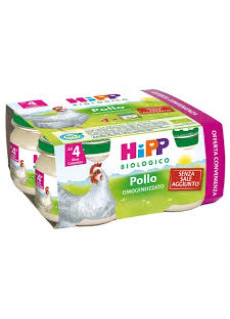 HIPP BIOLOGICO OMOGENEIZZATO POLLO 80 G 4 PEZZI