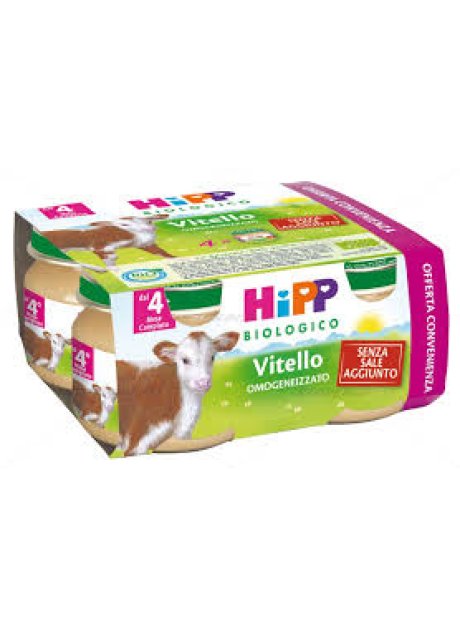 HIPP BIOLOGICO OMOGENEIZZATO MULTIPACK VITELLO POLLO 80 G 4PEZZI