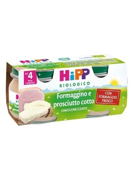 HIPP BIO OMOGENEIZZATO FORMAGGINO PROSCIUTTO 2X80 G