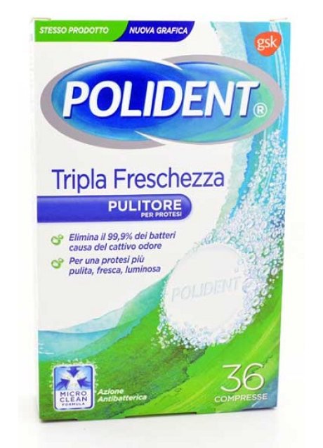 POLIDENT TRIPLA FRESCHEZZA 36 COMPRESSE