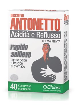 DIGESTIVO ANTONETTO ACIDITA' E REFLUSSO CREMA ALLA MENTA 40COMPRESSE MASTICABILI