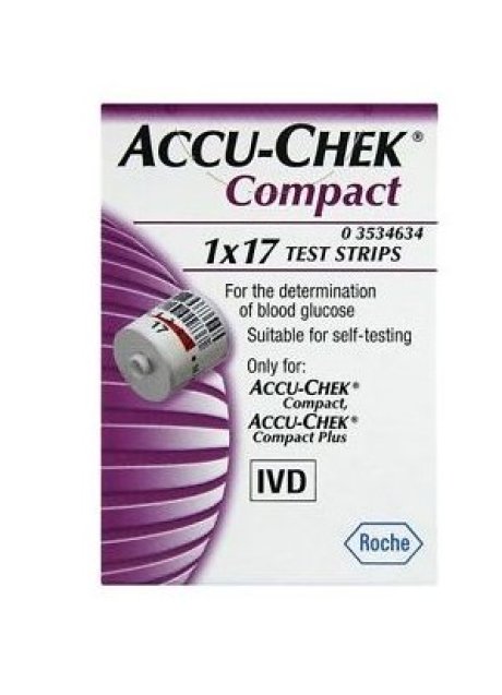 STRISCE MISURAZIONE GLICEMIA ACCU-CHEK COMPACT PLASMA 17 PEZZI