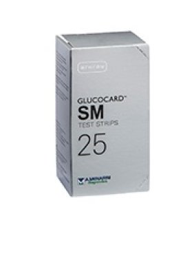 TEST STRIPS PER MISURAZIONE GLICEMIA GLUCOCARD SM 25 PEZZI