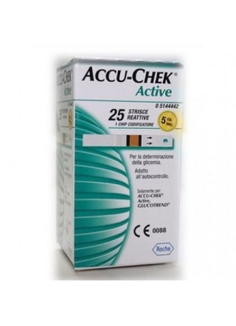 STRISCE MISURAZIONE GLICEMIA ACCU-CHEK ACTIVE STRIPS 25 PEZZI INF RETAIL