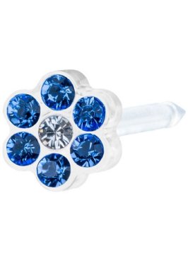 BLOMDAHL FORALOBO MP DAISY 5MM SAPPHIRE/CRYSTAL