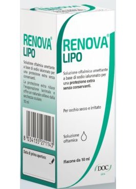 RENOVA COLLIRIO SOSTITUTO LACRIMALE A BASE DI ACIDO IALURONICO 0,4% E LIPIDI FLACONE DA 10 ML SENZA CONSERVANTI