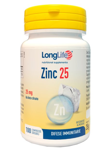 LONGLIFE ZINC 25 MG 100 COMPRESSE