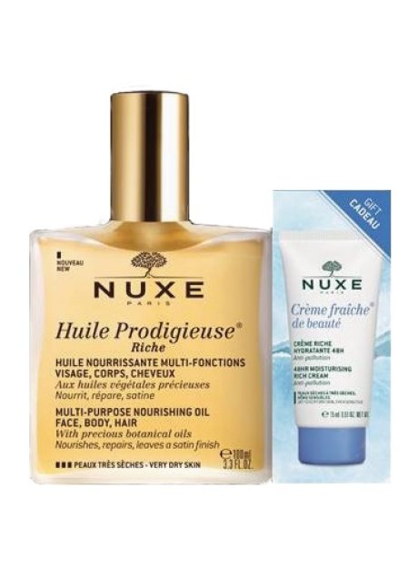 NUXE HUILE PRODIGIEUSE OLIO SECCO + CREME FRAICHE DE BEAUTE'CREMA IDRATANTE 15 ML