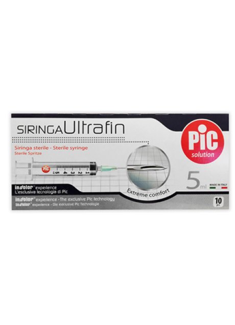 SIRINGA PIC ULTRAFINE 5 ML AGO 14 10 PEZZI