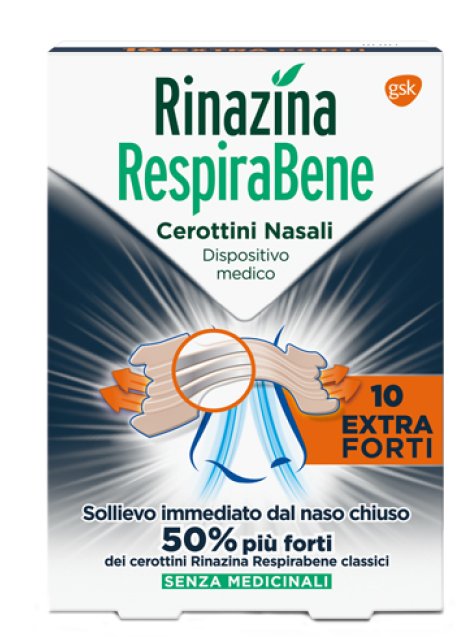 RINAZINA RESPIRABENE CEROTTI NASALI EXTRA FORTI 10 PEZZI