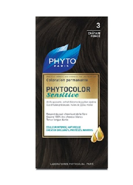 PHYTOCOLOR SENSITIVE 3 CASTANO SCURO 1 LOZIONE LIQUIDA 60 ML+ 1 CREMA 40 ML + 1 BALSAMO 12 ML + FOGLIETTO DI ISTRUZIONI+ GUANTI LATTICE