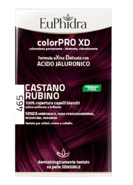 EUPHIDRA COLORPRO XD 465 CAST RUBINO GEL COLORANTE CAPELLI IN FLACONE + ATTIVANTE + BALSAMO + GUANTI