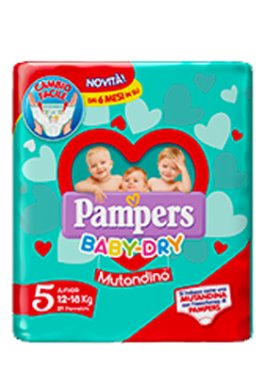 PAMPERS BABY DRY MUTANDINO SM TAGLIA 5 JUNIOR SMALL PACK 14+1 PEZZI