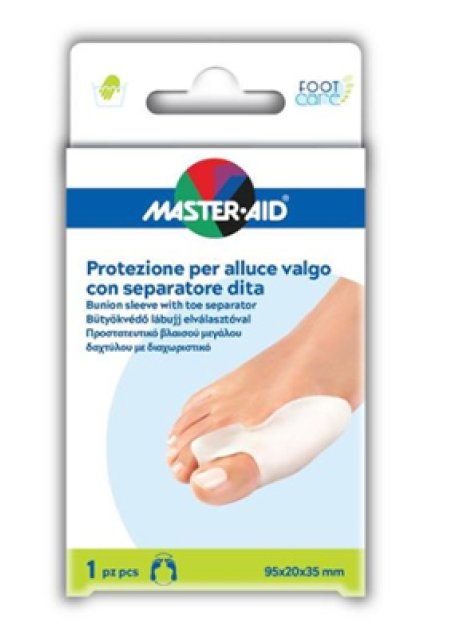 PROTEZIONE MASTER-AID PER ALLUCE VALGO CON SEPARATORE DITA INTEGRATO 1 PEZZO