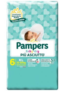 PAMPERS BABY DRY DWCT XL 14 PEZZI