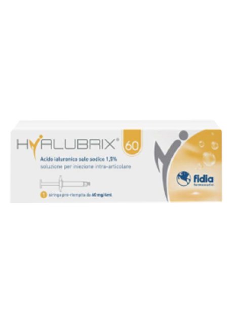 SIRINGA INTRA-ARTICOLARE HYALUBRIX 60 ACIDO IALURONICO 1,5%60 MG 4 ML