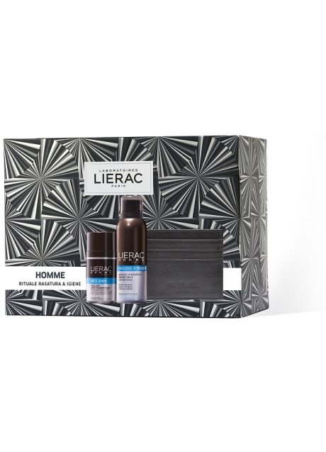 LIERAC CF HOMME MOUSSE 150 ML + HOMME DEO 50 ML + PORTACARTERDF