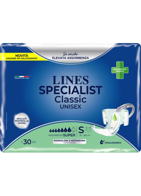 PANNOLONE MUTANDA LINES SPECIALIST CLASSIC MP SUPER 30 PEZZI