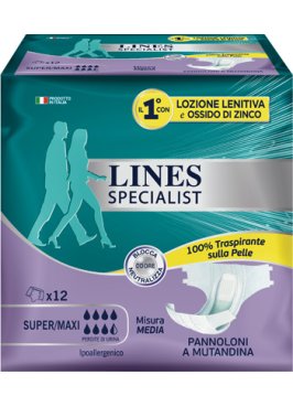 LINES SPECIALIST PANNOLONE A MUTANDA MEDIA 12 PEZZI