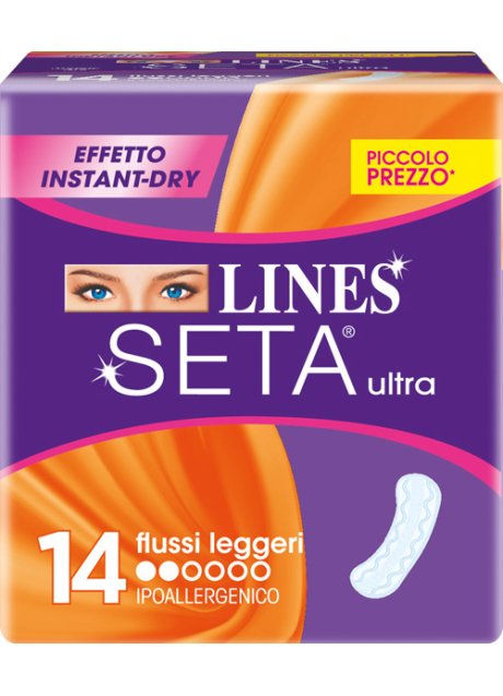 LINES SETA ULTRA ASSORBENTI PER FLUSSI LEGGERI 14 PEZZI