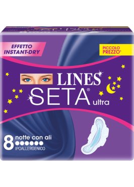 LINES SETA ULTRA ASSORBENTI DA NOTTE 8 PEZZI