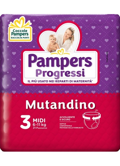 PAMPERS PROGRETGTGI MUTANDINO CP TG3 MIDI 21 PEZZI