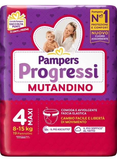 PAMPERS PROGRETGTGI MUTANDINO CP TG4 MAXI 19 PEZZI