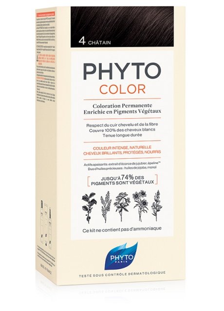 PHYTOCOLOR 4 CASTANO 1 LATTE + 1 CREMA + 1 MASCHERA + 1 PAIODI GUANTI