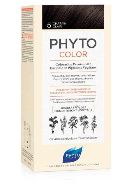 PHYTOCOLOR 5 CASTANO CHIARO 1 LATTE + 1 CREMA + 1 MASCHERA +1 PAIO DI GUANTI