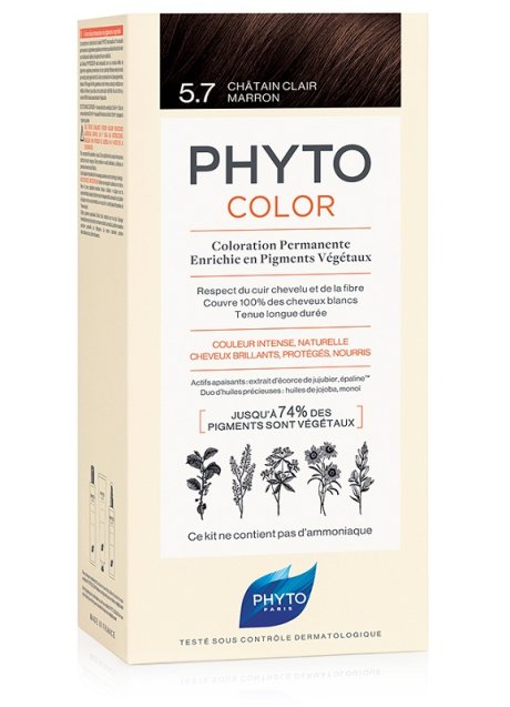 PHYTOCOLOR 5,7 CASTANO CHIARO TAB LATTE + CREMA + MASCHERA +1 PAIO DI GUANTI