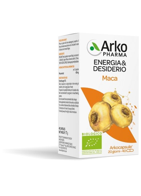 ARKOCAPSULE MACA BIO 40CPS