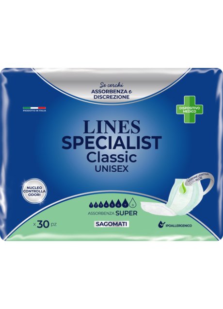 PANNOLONE LINES SPECIALIST CLASSIC SAGOMATO SUPER 30 PEZZI