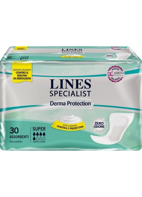 PANNOLONE LINES SPECIALIST CLASSIC SAGOMATO SOTTILE SUPER 30PEZZI