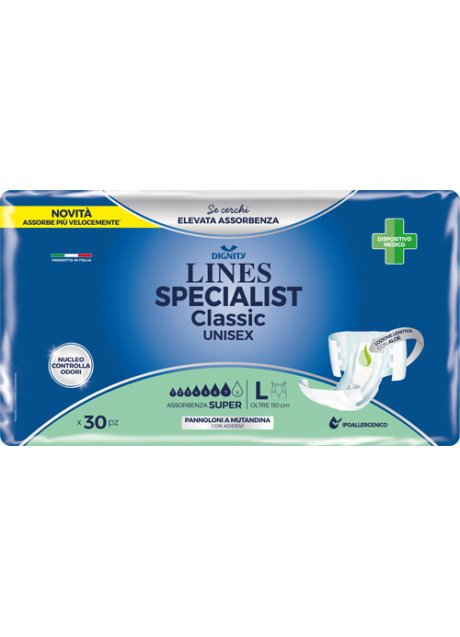 PANNOLONE MUTANDINA LINES SPECIALIST CLASSIC SUPER ULTRA MG30 PEZZI