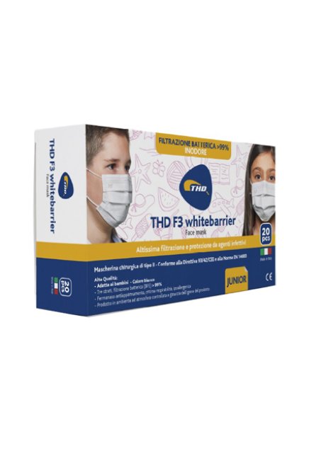 MASCHERINA CHIRURGICA THD MASK F3 WHITEBARRIER MULTI JUNIOR20 PEZZI