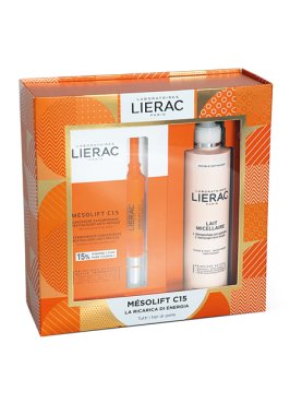 LIERAC COFANETTO NATALE MESOLIFT C15 CONCENTRATO 2 FIALE X 15 ML + DEMAQUILLANT LATTE 200 ML